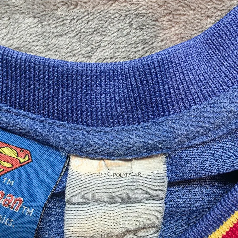 Superman Jersey Tank Boys 14? Blue Red Mesh Basketball Sleeveless DC Comics
